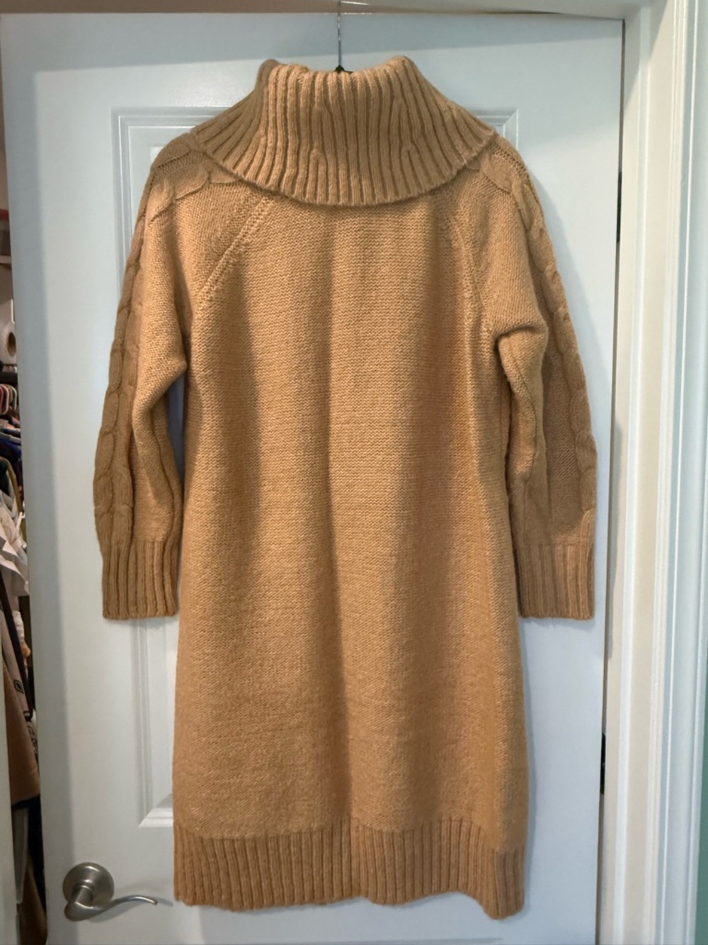 Banana Republic Camel Cable Turtleneck Sweater Dress - Picture 2 of 3